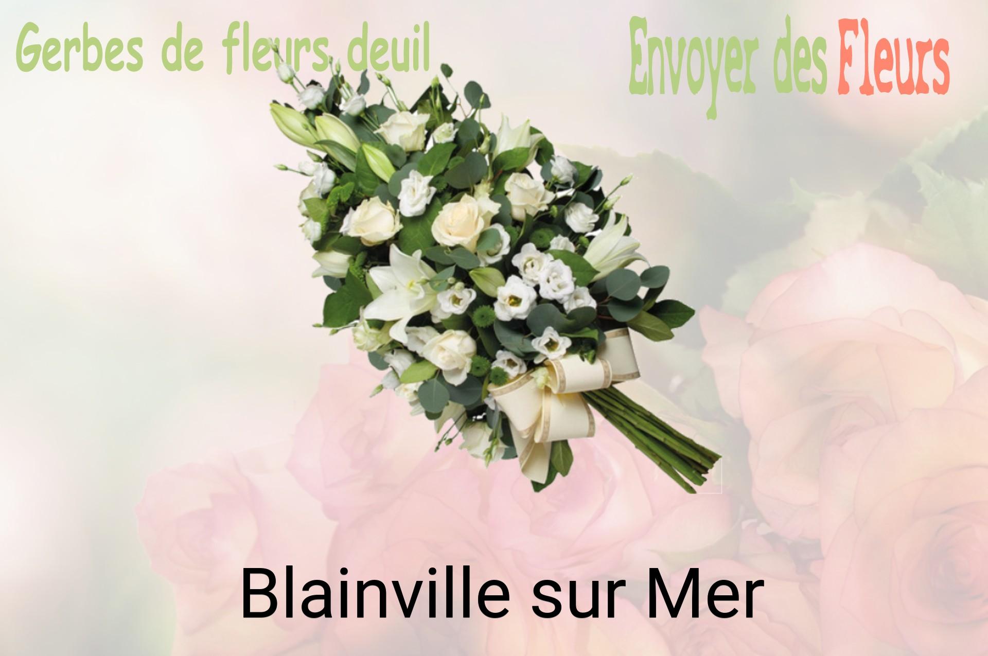 Gerbe de fleurs de deuil livrée à Blainville-sur-Mer